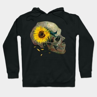 Skull with sunflowers - Van Gogh Hoodie